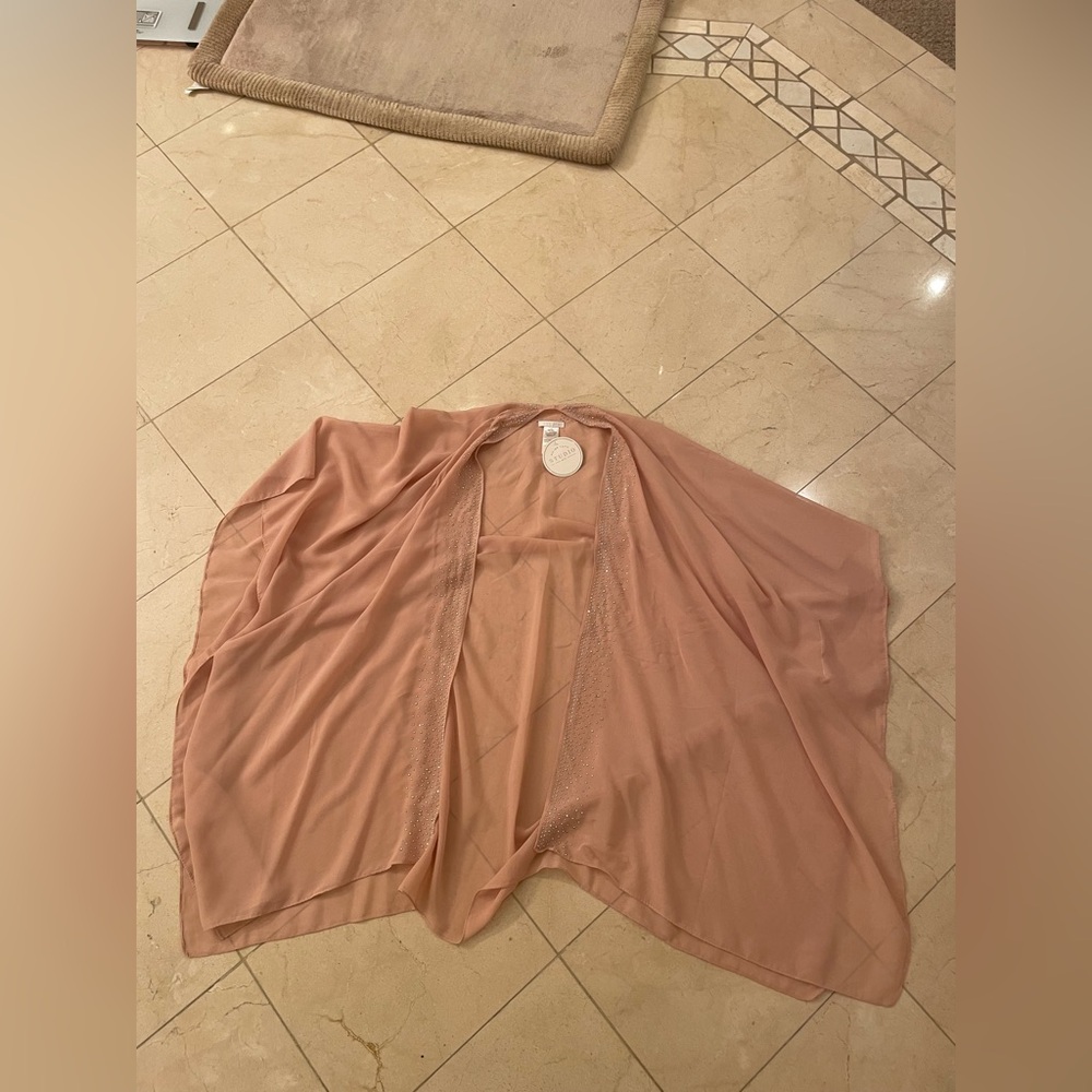 NWT Amiee Lynn Studio NYC One Size Baby Pink Rhinestone Shawl